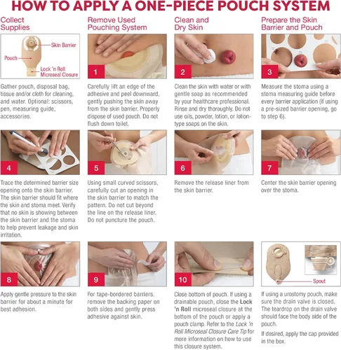 Vista 6 de Premier Ostomy Pouch Drenable hasta 1.5" Stoma 12"L 1pc Sistema Beige 8918, 5 Ct