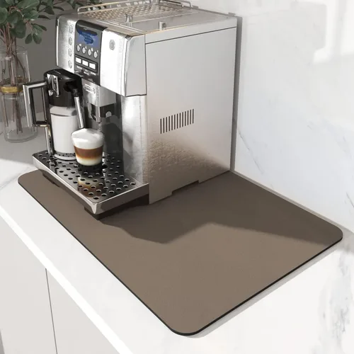 Vista 19 de AMOAMI Tapete de café absorbente con parte trasera de goma para secar platos para encimera de cocina, accesorios de bar para debajo de la cafetera