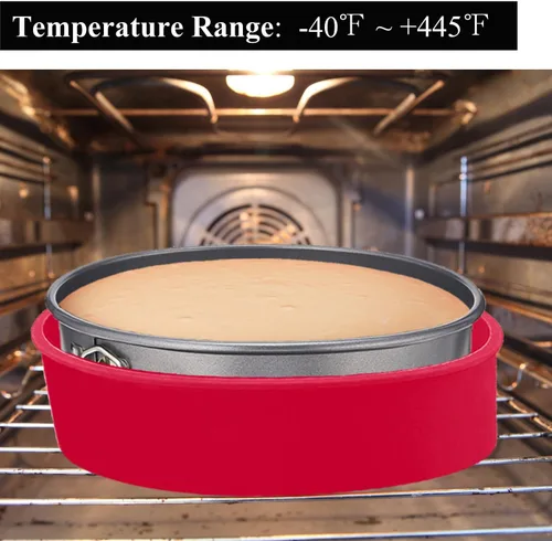 Vista 4 de Protector de Molde Desmontable de Silicona para Cheesecake para Molde Desmontable Redondo de 7'', 7.5'', Protector de Baño María para Cheesecake