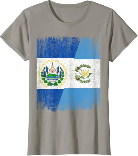 Vista 58 de Camiseta Half El Salvador Bandera de Guatemala con raíces guatemaltecas