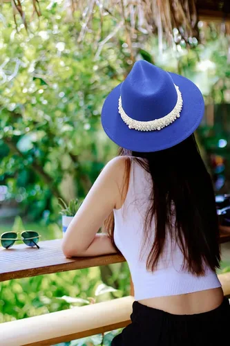Vista 11 de Sombreros de fieltro de Panamá, sombrero de vestir clásico de ala ancha