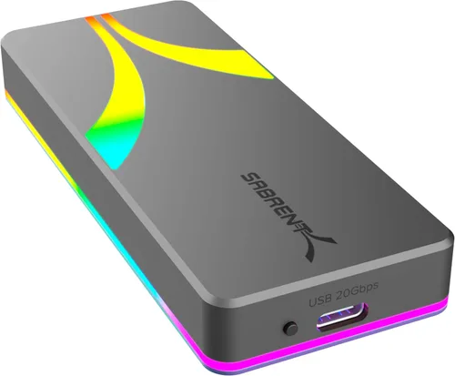 Vista 7 de SABRENT Carcasa USB-C para SSD PCIe NVMe M.2 2230, velocidad de transferencia de 10 Gbps, soporte UASP y Trim, compatible con Windows, macOS, Linux