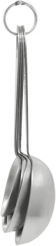 Vista 2 de Lindy's MPC4 - Juego de cucharas medidoras de acero inoxidable de 4 piezas, plata, 9 pulgadas de largo