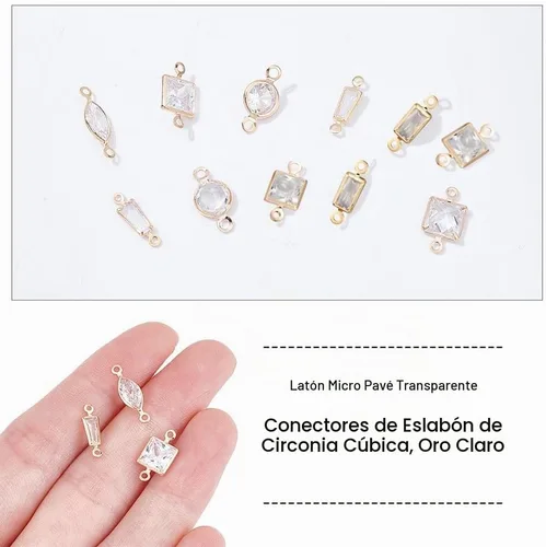 Vista 6 de NBEADS Colgantes de circonita cúbica, Zirconia cúbica Latón, Circonita Cúbica