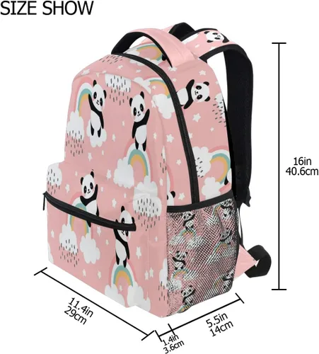 Vista 49 de ATTX Linda mochila con diseño de panda para niños y niñas, Panda-h, Ciclismo