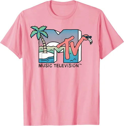 Vista 15 de MTV Camiseta con logotipo de flamenco de Beach Island Blanco