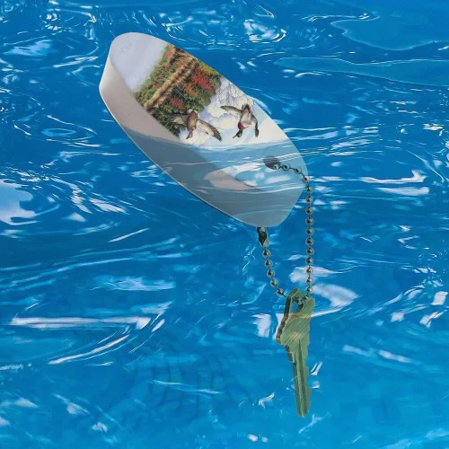 Vista 3 de GRAPHICS & MORE Mallard Ducks Flying Caza Llavero Flotante Oval Espuma Pesca Barco Boya Key Float, Multi