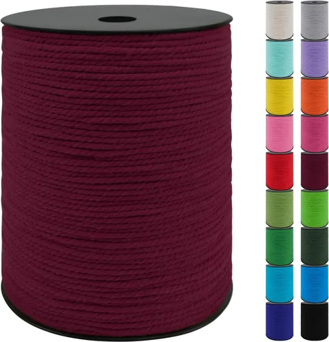 Vista 52 de JeogYong Cordón de algodón de 10mm, 22.86 metros de cuerda natural para macramé, hilo de 3 hebras torcido, cuerda para macramé para manualidades