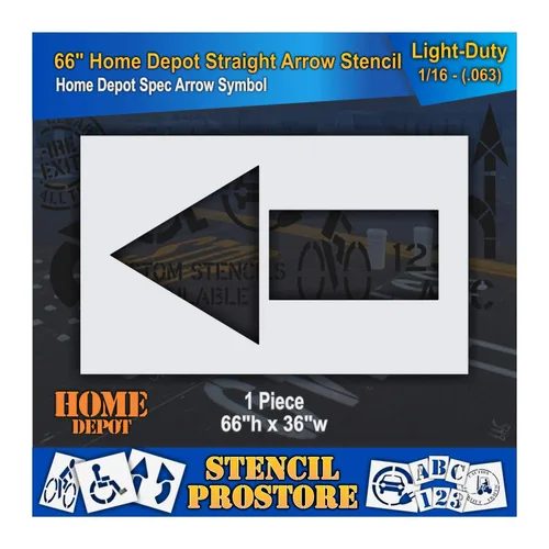 Vista 5 de Home Depot - Plantillas de flecha recta de 66 pulgadas, 66 x 36 x 1/8 pulgadas, grado profesional