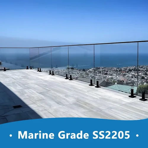 Vista 6 de LukLoy Marine Grade SS2205 - Abrazadera de vidrio para valla de piscina para proyectos de ciudades costeras / interiores, resistente a la corrosión