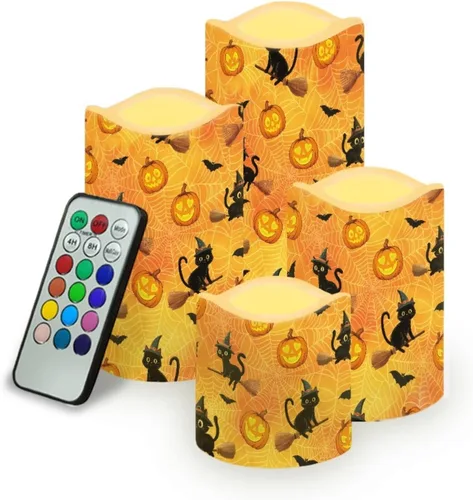 Vista 10 de Jeiento American Flag Flameless Candles 4 Pack 4th of July Home Decoration Flower American Flag LED Candles Battery Operated with Timer Remote
