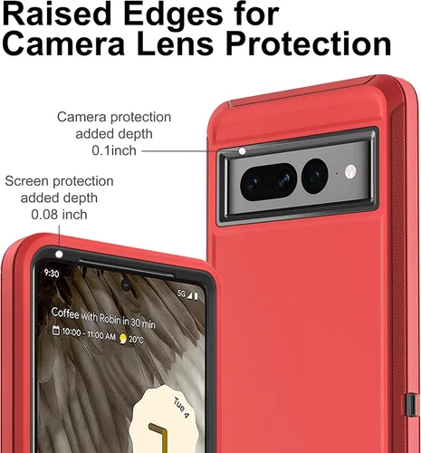 Vista 3 de Funda para Pixel 7 Pro a prueba de golpes, a prueba de polvo y caídas, protección de cuerpo completo de 3 capas [sin protector de pantalla] Funda