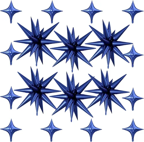 Vista 22 de 18 globos de estrella rosa, globo rosa bebé con 6 globos de estrella en explosión de 22 pulgadas, 12 globos de aluminio de cuatro estrellas