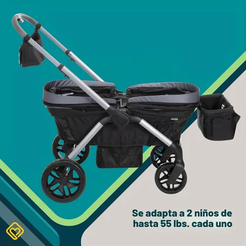 Vista 2 de Safety 1st Summit Wagon - Cochecito para 2 niños con bandeja extraíble en la calle alta