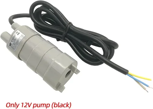 Vista 2 de JT500 12V 24V DC Water Pump 600L/H High Pressure Solar Aquarium Three Core Electric Submersible with Adapter(12V Black)