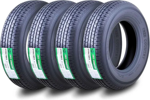 Vista 7 de Free Country Grand Ride Juego de 4 neumáticos para remolque ST175/80R13 de 6 capas, de rango de carga C, con banda de acero y protector contra roces