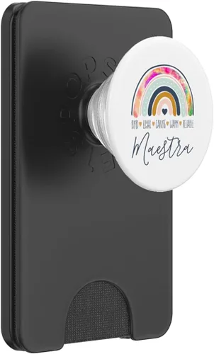 Vista 8 de Maestra Cute Rainbow Regalos para Maestra Bilingue Teache PopSockets intercambiables PopGrip