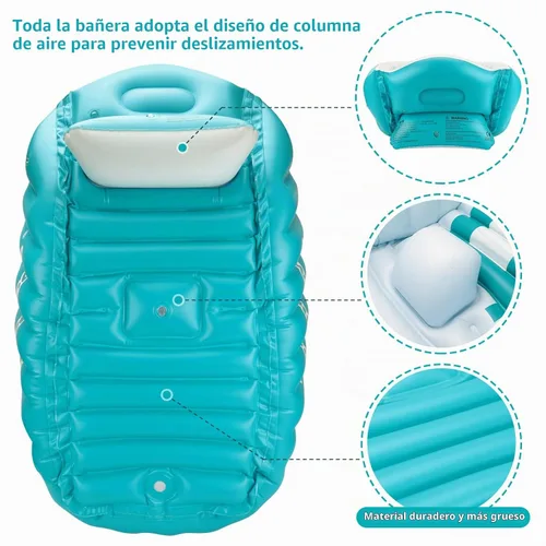 Vista 5 de Bañera inflable para bebés (azul)
