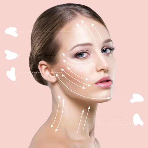 Vista 7 de rosenice Gua Sha Herramientas faciales Guasha Herramienta Gua Sha Jade Piedra para el cuidado de la piel facial Cuerpo Acupuntura Alivia