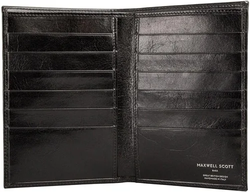 Vista 2 de Maxwell Scott - Cartera de piel de lujo RFID para hombre, con bolsillo, hecha a mano de piel premium, Pianillo RFID, Negro -, Classic