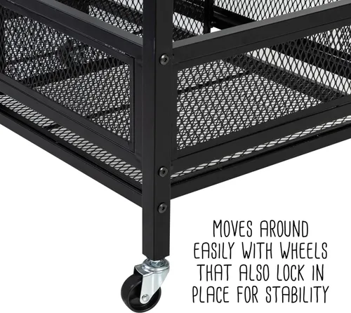Vista 6 de Honey-Can-Do Carrito de almacenamiento de garaje de metal multiusos con ruedas, negro SHF-09838 negro