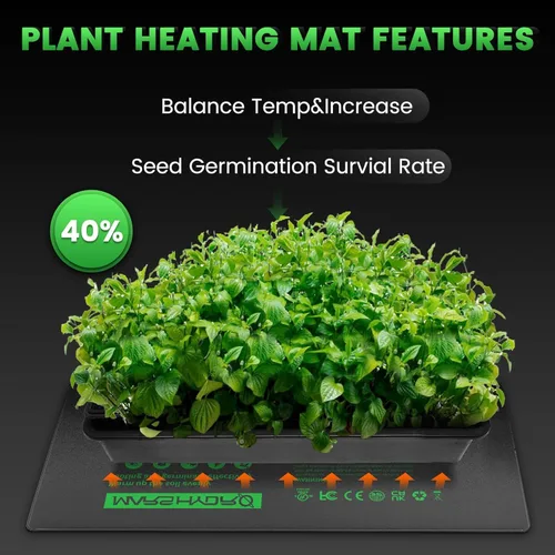 Vista 5 de MARS HYDRO Alfombrilla térmica de 48 x 20.75 pulgadas con termostato combinado, almohadilla térmica para germinación, jardinería