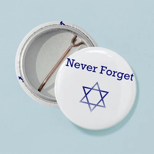 Vista 3 de CafePress Holocausto Remembrance Star Of David 1" Redondo Mini Botón, Blanco