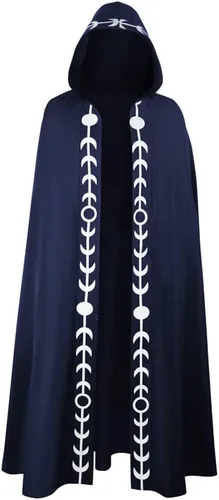 Vista 3 de Capa de bruja medieval bordada a la moda, capa de longitud completa con capucha para Halloween, Navidad, capa de fantasía