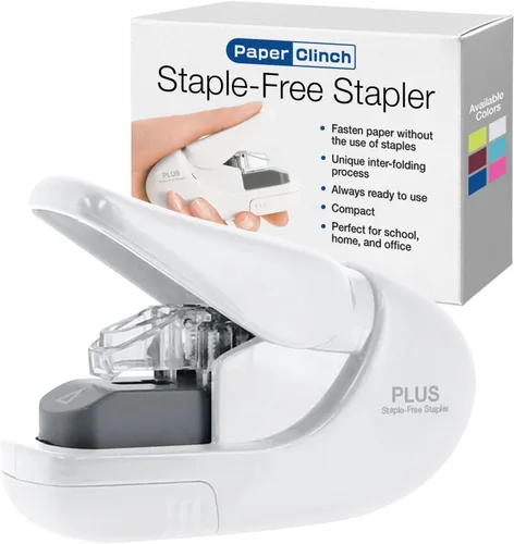Vista 11 de Plus Paper Clinch - Engrapadora compacta sin grapas, color azul turquesa