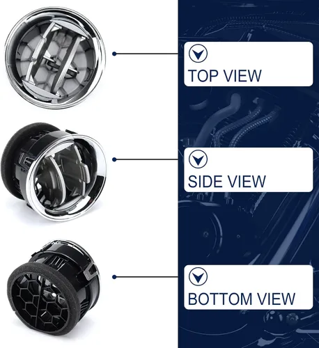 Vista 4 de FEXON Rejillas delanteras interiores para salpicadero, calefactor de CA cromado, compatible con Ford F150 F-150 Lobo 9L3Z-19893-CA 2009-2014, 4