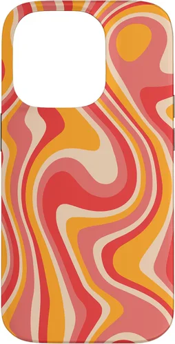 Vista 17 de Funda psicodélica para iPhone 16 Retro Groovy Liquid Swirl Hippie 70's 80's