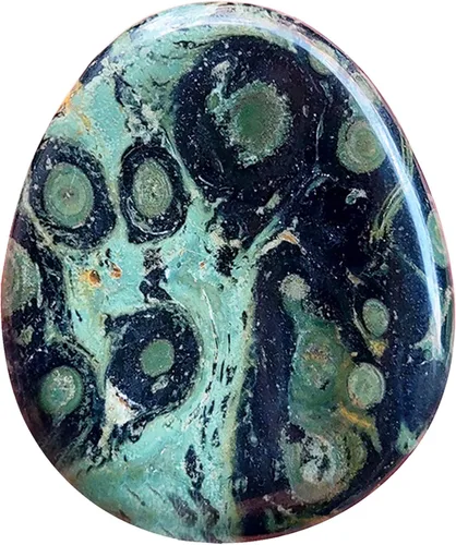 Vista 12 de Fekuar Piedra Natural de Cristal Unakita para el Pulgar, Piedra de Bolsillo Tallada a Mano para Alivio del Estrés y Meditación, en Forma Ovalada