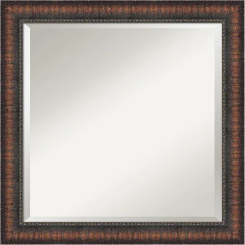 Vista 54 de Amanti Art Espejo de baño marrón para sobre lavabo, espejo rectangular de 24x20 Caleb Brown para tocador, marco rústico pequeño de estilo campestre
