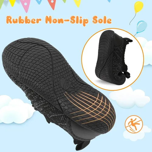 Vista 5 de FEETCITY Zapatos de bebé para niños y niñas, zapatos de primera caminata, zapatos de cuna, transpirables, ligeros, sin cordones