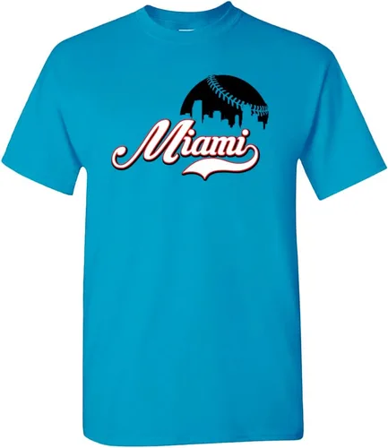 Vista 20 de Xtreme Apparrel Cityscape Skyline - Camiseta para hombre para fanáticos del béisbol