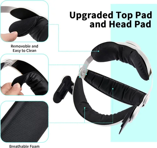 Vista 6 de GOMRVR Aluminum Alloy VR Stand Adjustable Head Strap Accessories Set Compatible with Oculus Quest 2Makes Your VR Headset and Touch Controller