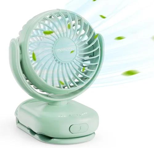 Vista 10 de Momcozy Ventilador portátil para cochecito con clip, mini ventilador de 4 velocidades para portador, ventiladores personales ultraligeros de 0.26
