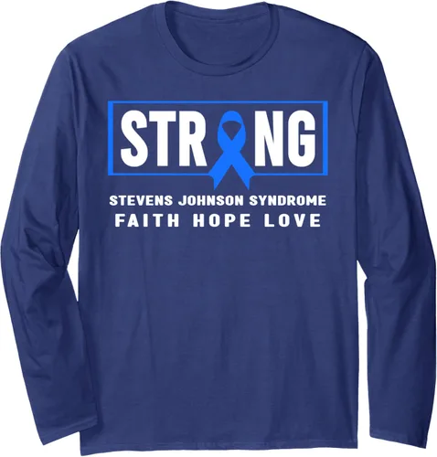Vista 6 de SJS Strong Shirt - Camiseta de manga larga para concienciación del síndrome de Stevens Johnson, Negro, S