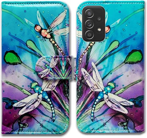 Vista 9 de Bcov Funda para Galaxy A52 5G, diseño de pájaro negro y verde con tapa para teléfono con ranura para tarjetas, soporte para Samsung Galaxy A52 5G