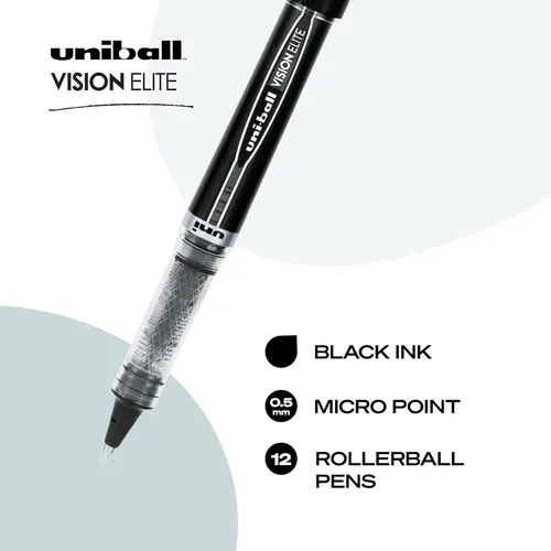 Vista 2 de uni-ball Vision Elite - Bolígrafos de micropunta (1/64 de pulgada), color negro, 1 unidad