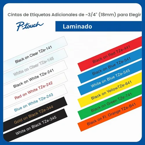 Vista 3 de brttze241 TZE Standard – Cinta adhesiva de laminado de etiquetado, 3/4 W, Negro sobre Blanco