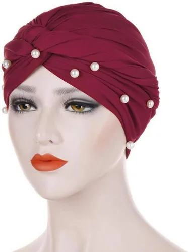 Vista 2 de Gorro para mujer, diseño de turbante, nudo para dormir, preatado, gorro de quimioterapia, gorro de pérdida de cabello, gorro de cabeza sólida