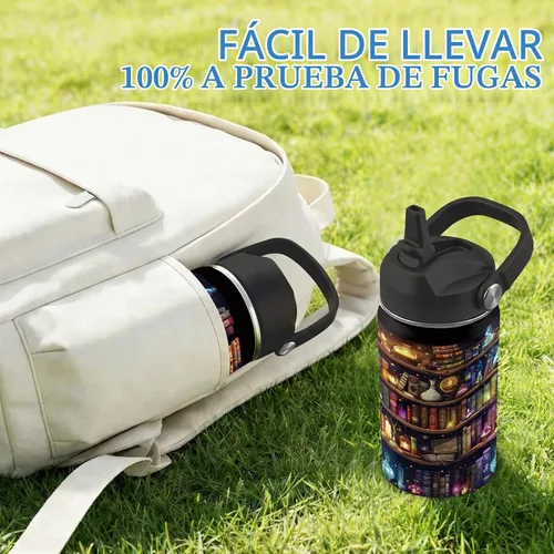 Vista 5 de Book Lovers Gifts- Botella de agua de 12 onzas con asa y popote, vaso de libro para amigos, regalos para mujeres, lectoras, bibliotecaria Estantería