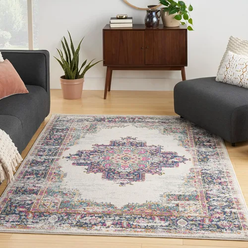 Vista 30 de Nourison Passion Alfombra marfil/negro, de 2 pies 2 pulgadas x 10 pies, fácil de limpiar, no desprende pelo, para habitación, sala, comedor, cocina