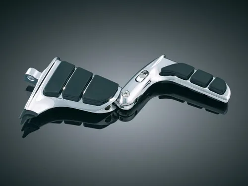 Vista 4 de Kuryakyn 4466 Estriberas de motocicleta: Reposapiés SwingWing con adaptadores de montaje macho para motocicletas Harley-Davidson 2010-19, cromado, 1