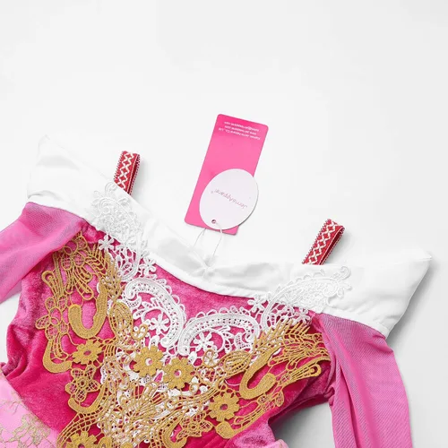 Vista 4 de JerrisApparel Disfraz de princesa rosa para niñas disfraz de fiesta de cosplay de Halloween
