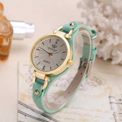 Vista 6 de Weicam Relojes Whloesale para mujer, esfera redonda, correa de cuero, analógico, cuarzo, 6 uds