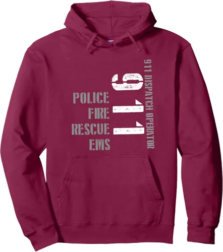 Vista 10 de 911 Dispatcher EMS EMT Police Dispatchers Operators Uniforme Sudadera con capucha Negro