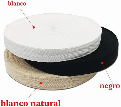 Vista 6 de Cinta de sarga de algodón natural de 50 yardas, 1 pulgada de ancho, rollo de cinta bies con patrón de espiga para coser delantales, manualidades