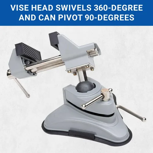 Vista 2 de Yost Tools Yost V-275 Tornillo de Banco Portátil con Base de Vacío, Pivotes Multiángulo, Ancho de Mandíbula de 2.75", (1 Paquete), Plateado